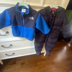 Baby Boy’s Preppy Cold Weather Bundle: Fleece Jacket and Snow Suit